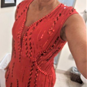 Red sequin stunning formal gown